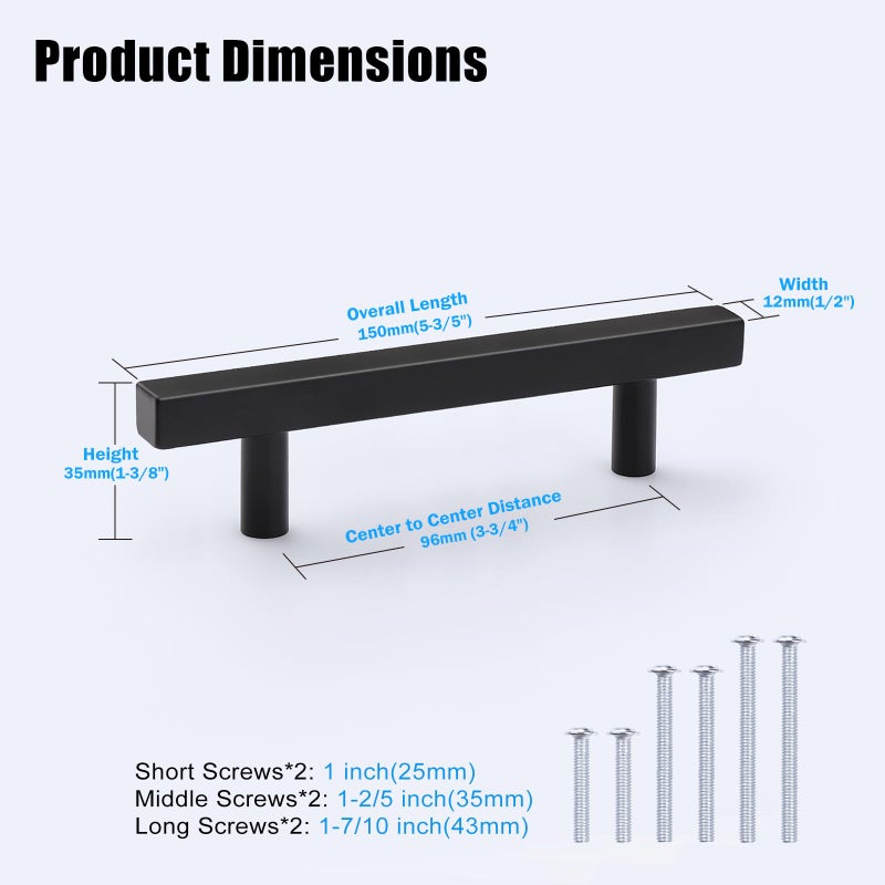 KNOBWELL 20 Pack 3.75 Inch Modern Kitchen Cabinet Handles Euro Style Stainless Steel Cabinet Pulls, Kitchen Cupboard Handles Hole Center 3-3/4", Overall Length 6" - Image 4